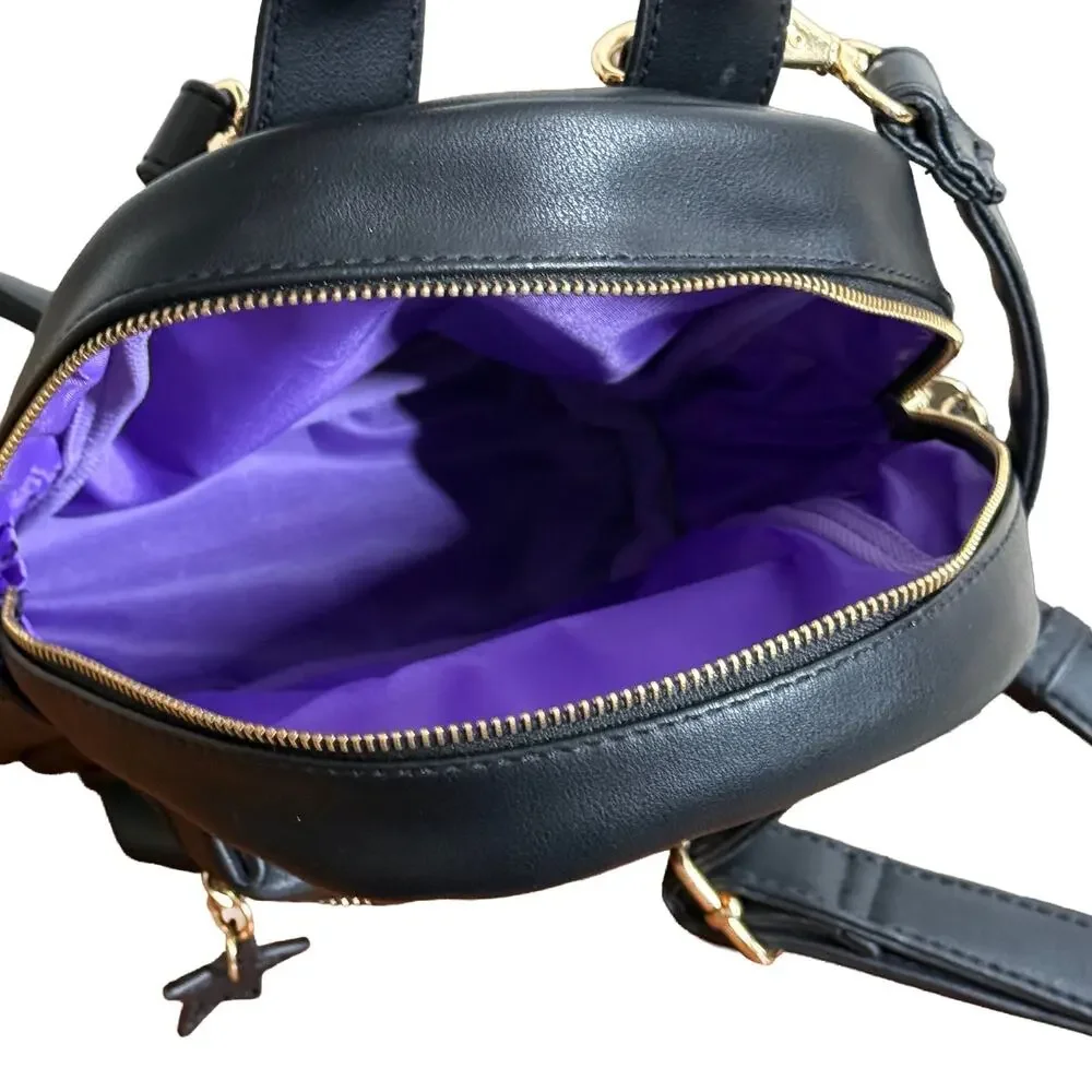 Anna Sui Black Star‎ Stud Mini Backpack Goth Y2K Compact Zip Bag Chic Women